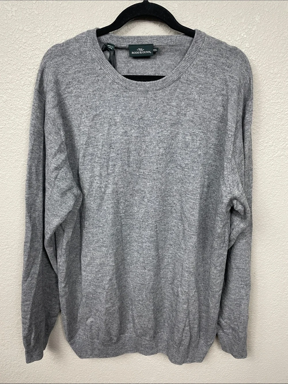 NWT Rodd & Gunn Queenstown Sweater Fog Gray Wool Cashmere Sz 3XL